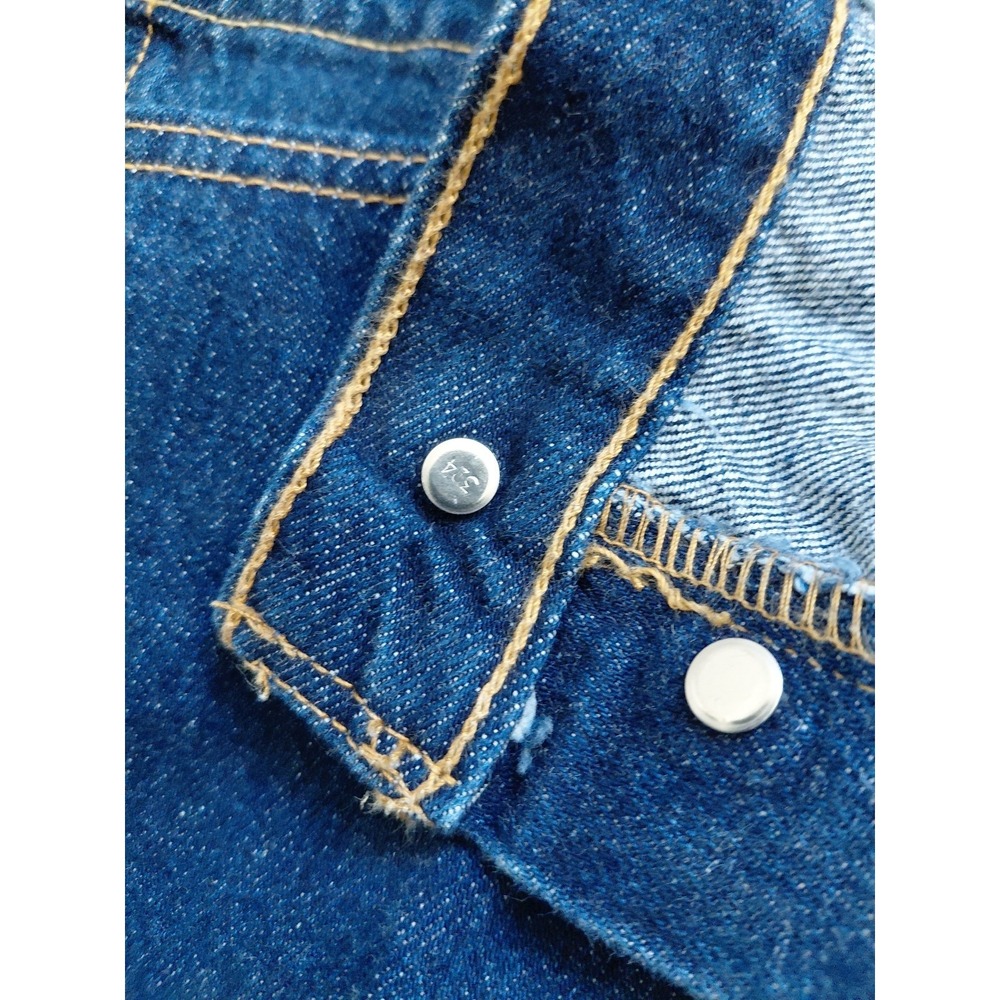 VTG Levi's 501xx Shrink to Fit Jeans 36x30 Raw Denim Mexico 2000s Dark Wash Y2K - Picture 5 of 16